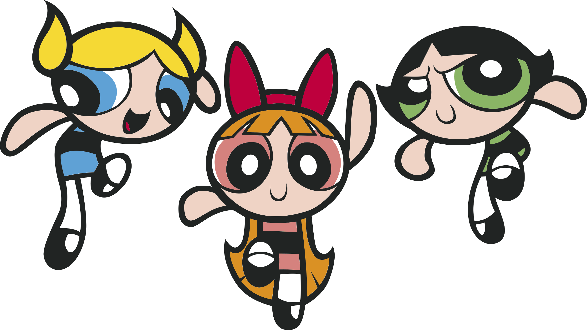 Powerpuff Girls 6 Engraving Svg Design Free Vectors